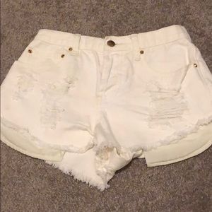 !!Forever21 White Distress Shorts
